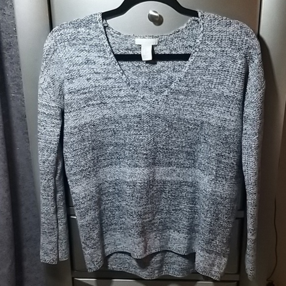 H&M Conscious Gray Knit V-Neck Sweater